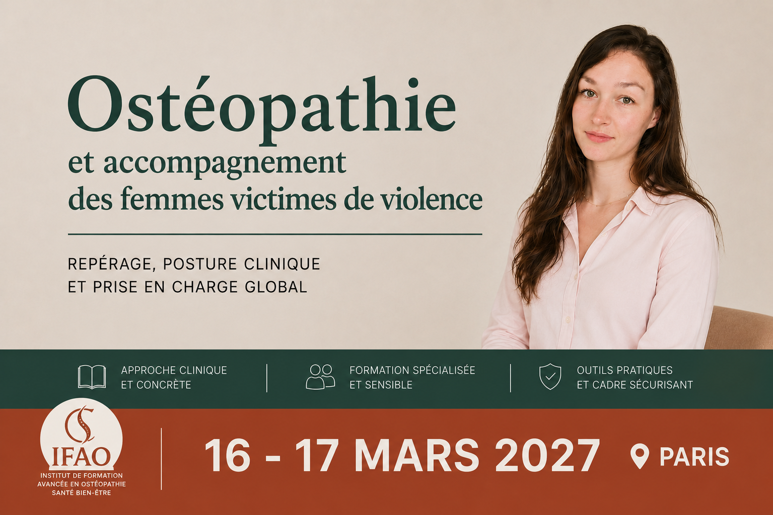 Animé par Justine Lamy Osteopathe DO et conférenciere sur la thématique de la prise en charge des femmes et des enfants victimes de violence intrafamiliale avec la CPTS du Vexin Francilien 