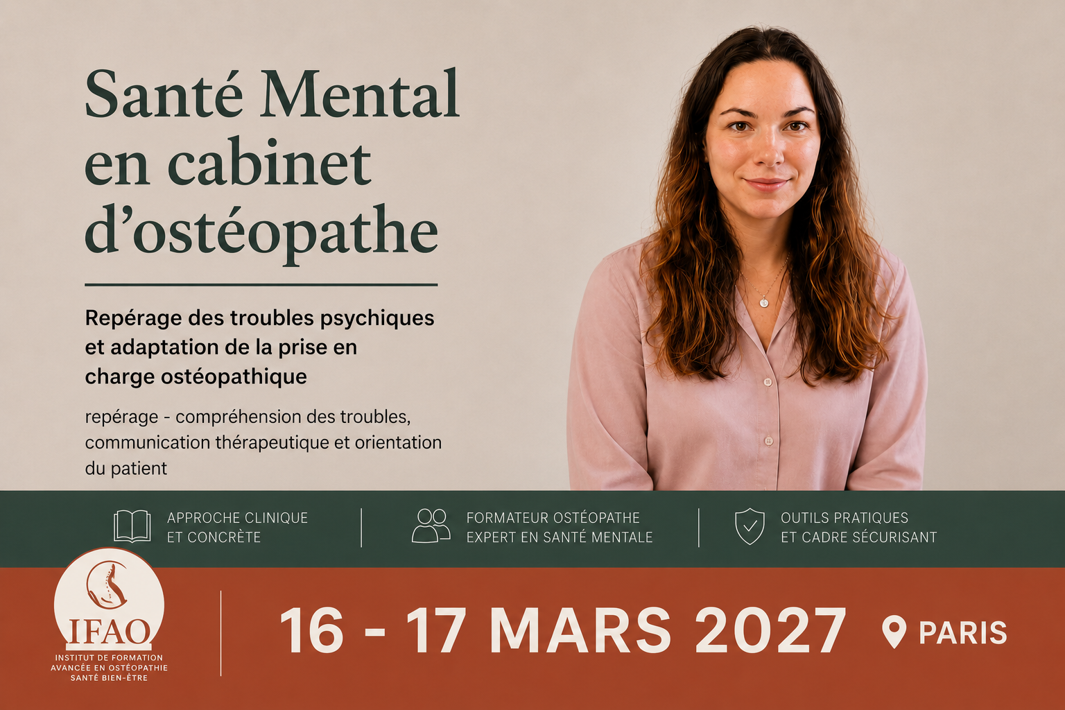 Albane PAUBERT Osteopathe DO et Formatrice Accreditée -Premiers Secours en Santé Mentale - Prévention du Risque Suicidaire - Secouriste au Travail en Santé Mentale